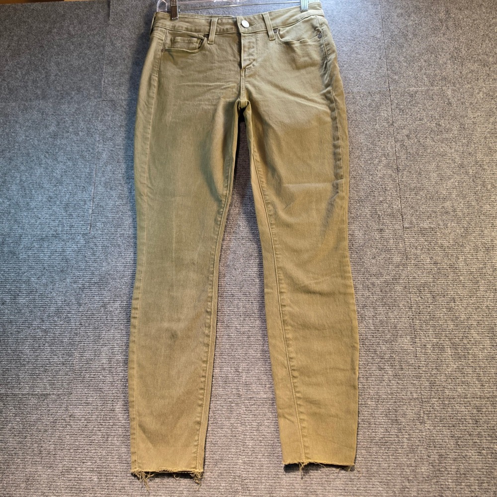 PAIGE Verdugo Ankle Jeans Womens 28 Rustic Olive Good Raw Hem Skinny WJ637